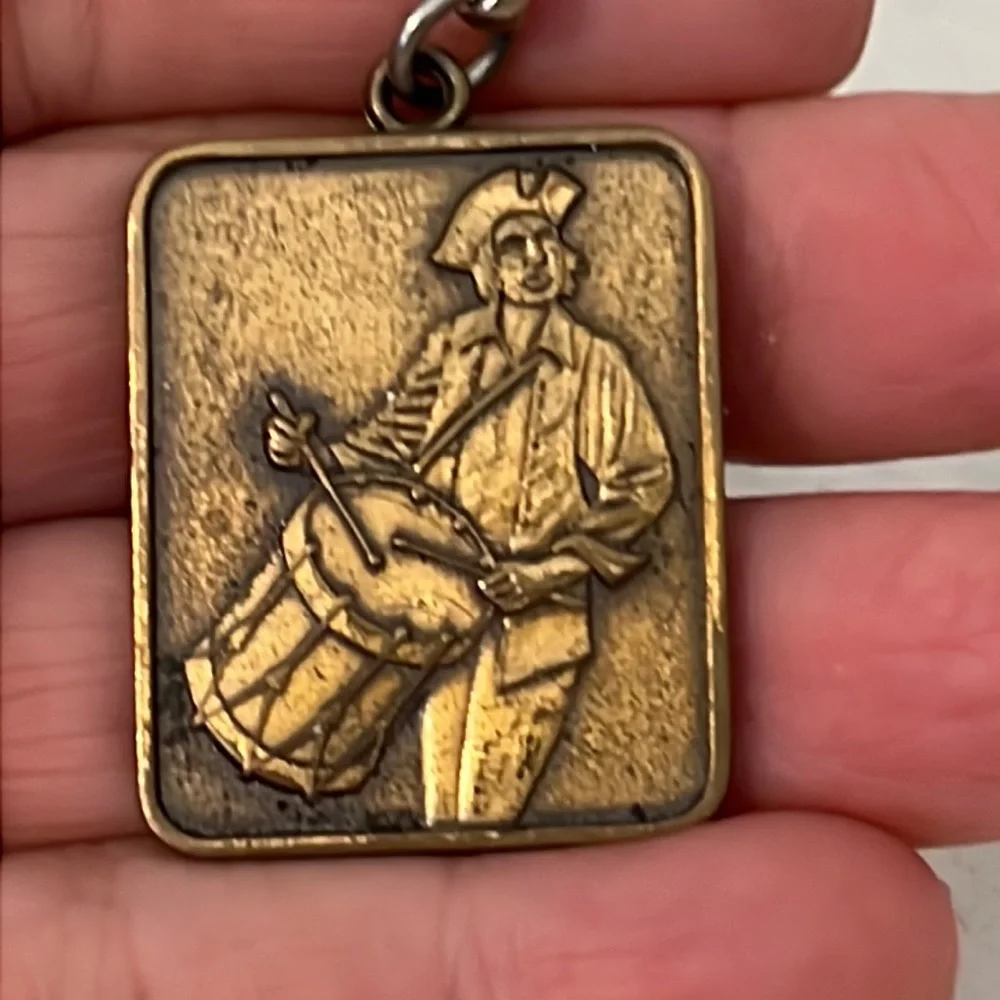Vintage Independence Savings & loan Lockbox brass keychain safe deposit box CA
